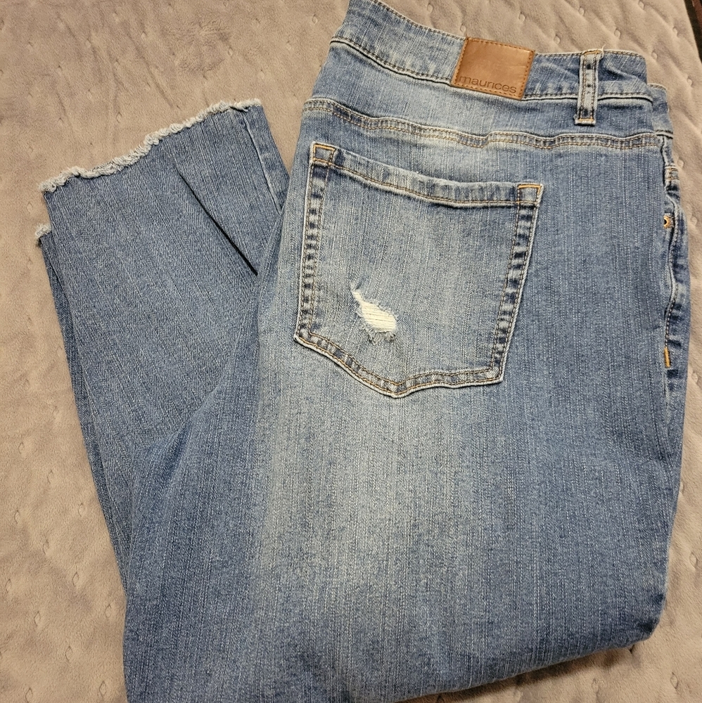 Maurices raw edge jeans
